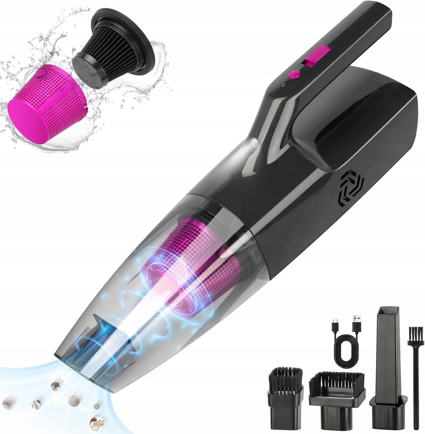 Handheld vacuum cleaner with light