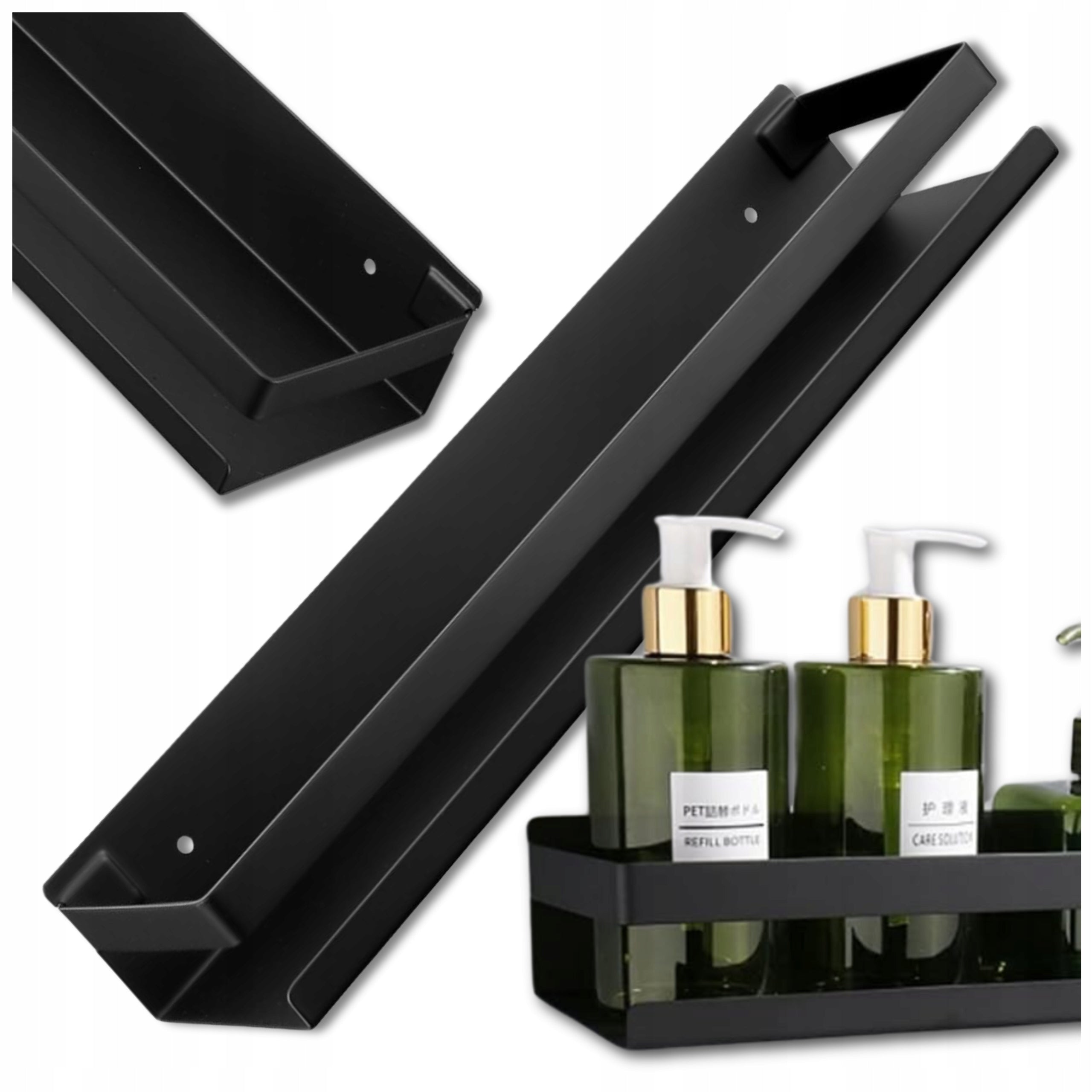 Hanging Black Basket Bathroom Wall Shelf Shower Loft