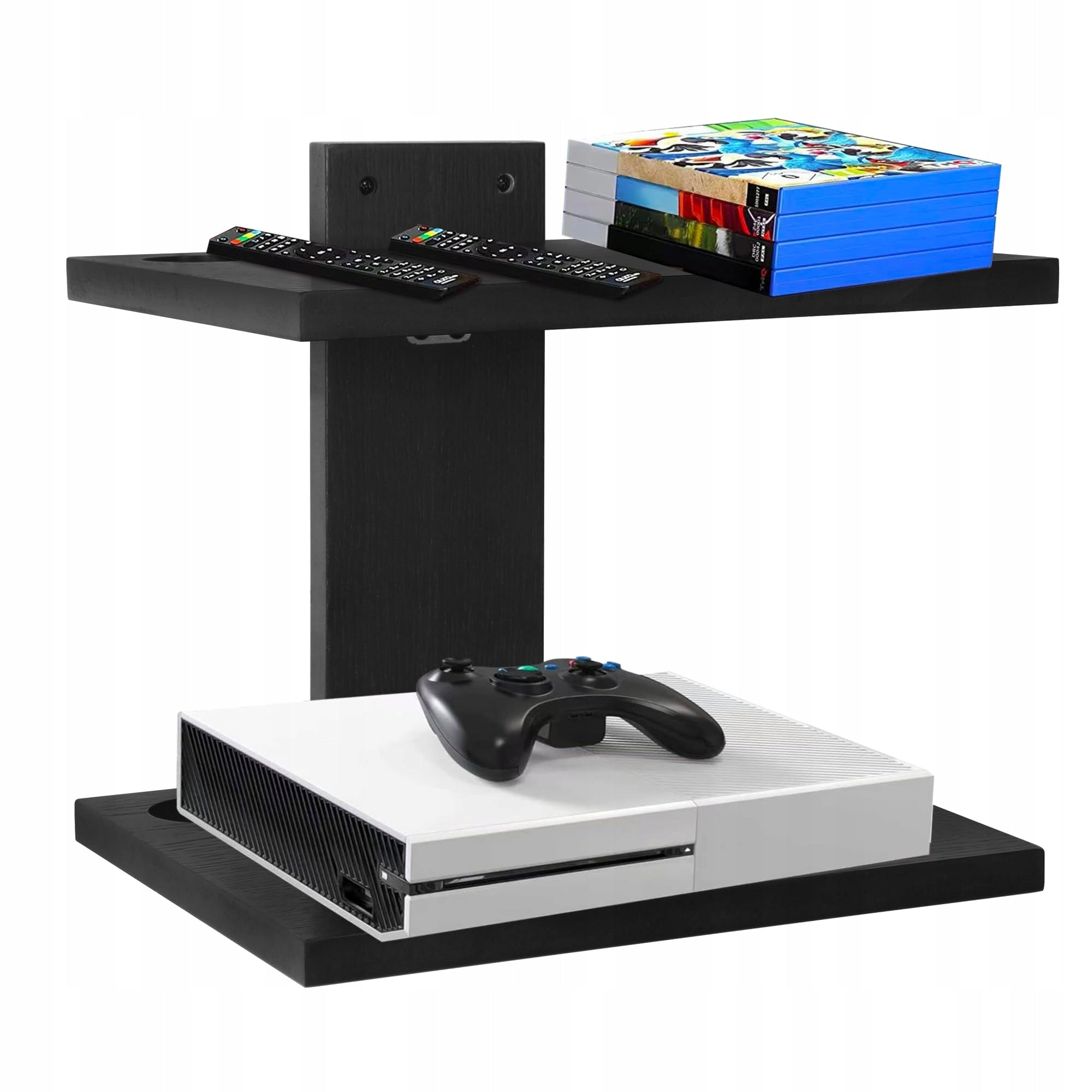 Hanging shelf, wall rack for console, projector, for games, dvd, black