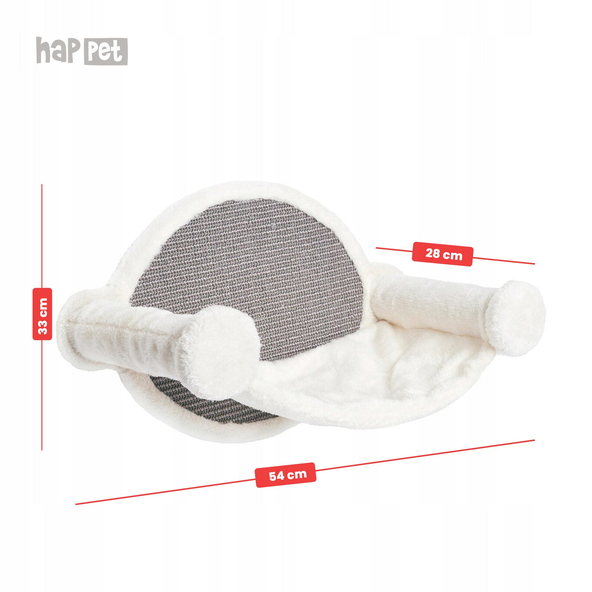 Happet cat wall scratcher with plush bed 54x28x33 cm sisal Packaging status original