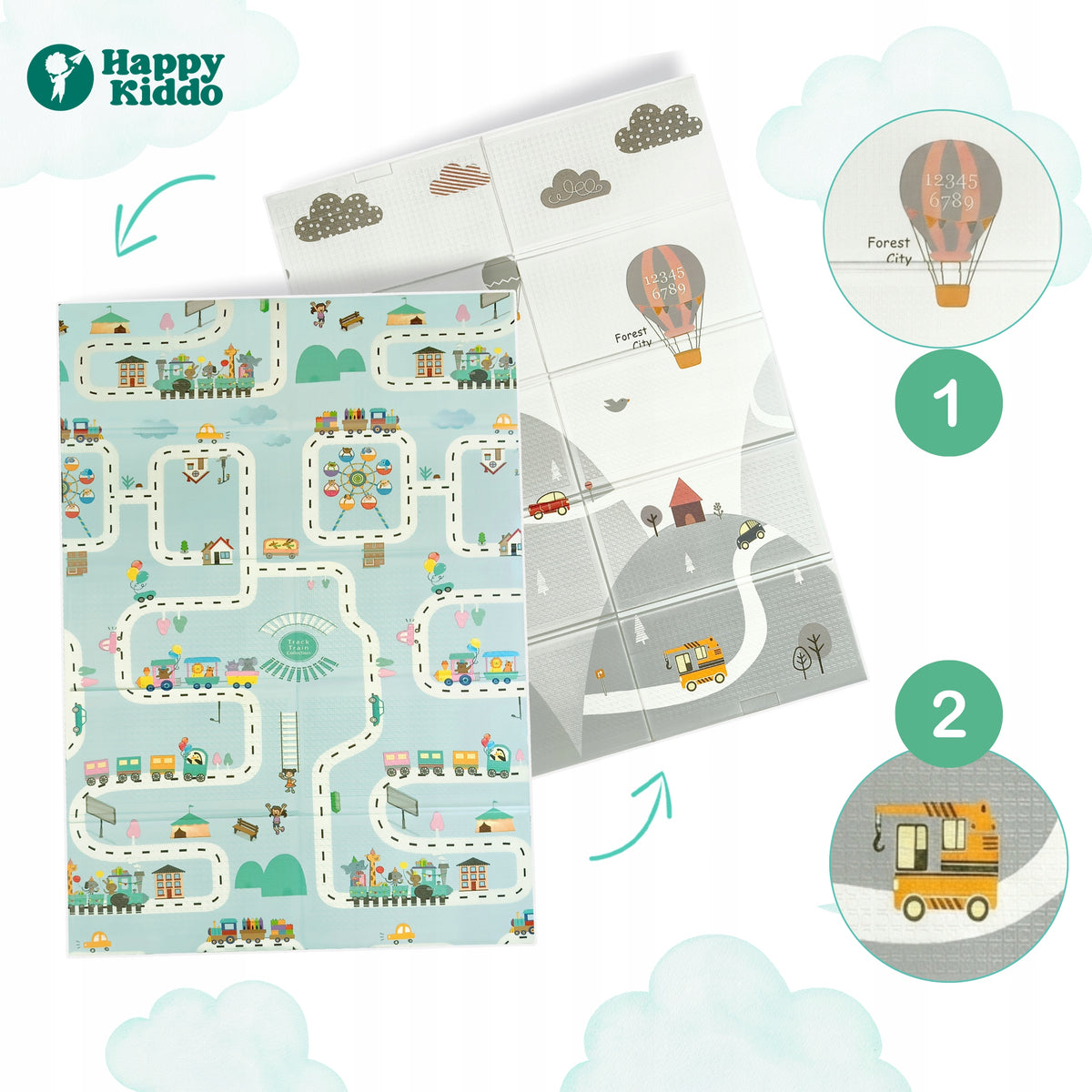 Happy Kiddo Folding Double Sided 120x180 cm XPE Packaging status original