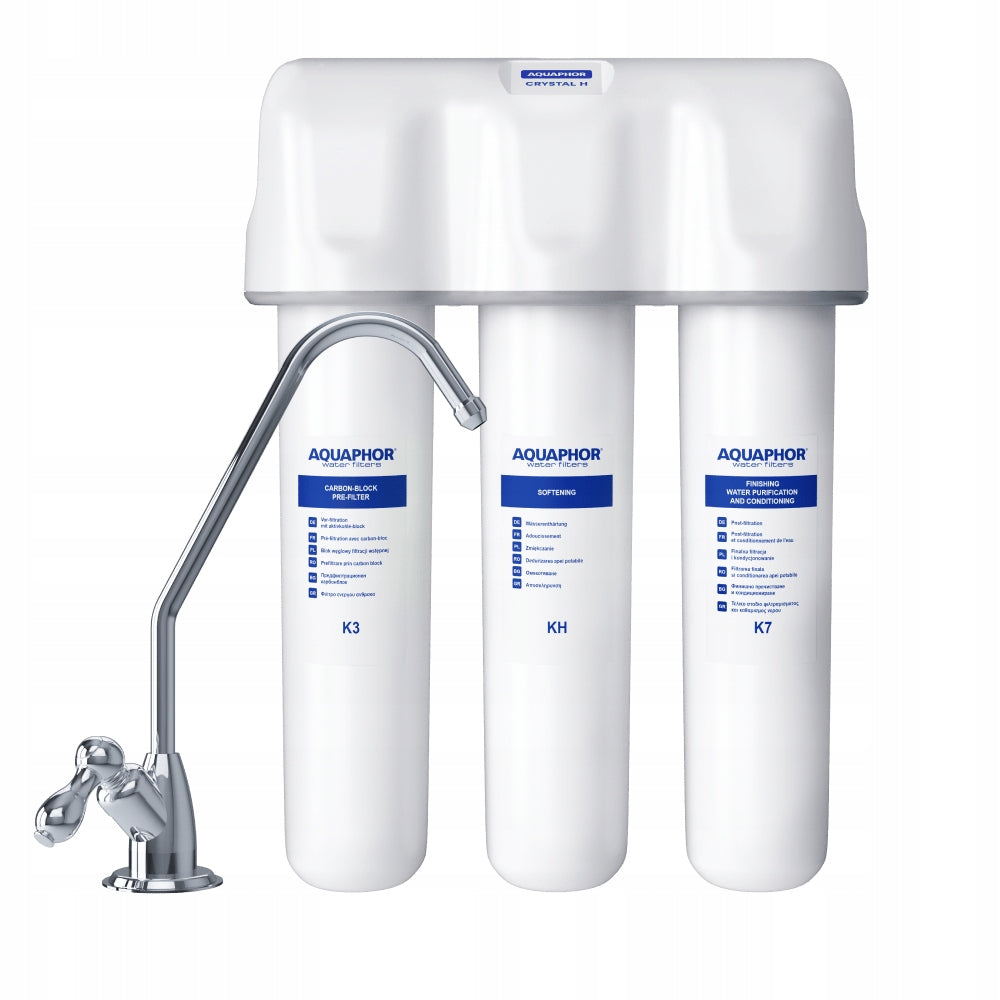 Hard water filter Aquaphor Crystal H softening, under sink + indicator Packaging status original