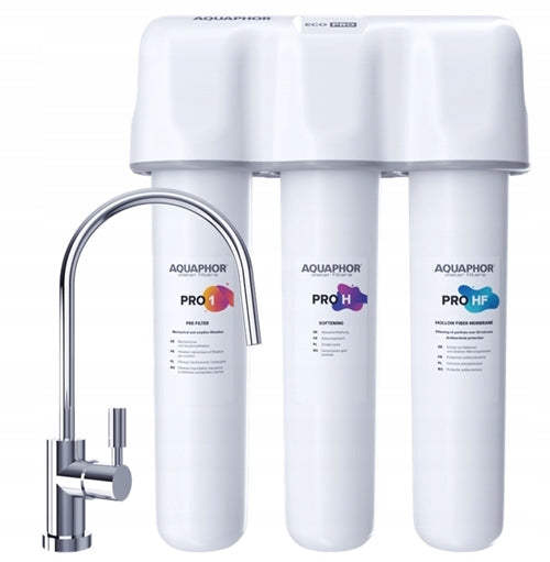 Hard water filter softening under the kitchen sink AQUAPHOR ECO H PRO +faucet Packaging status original