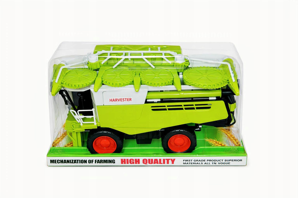Harvester with agricultural machine under lampshade
