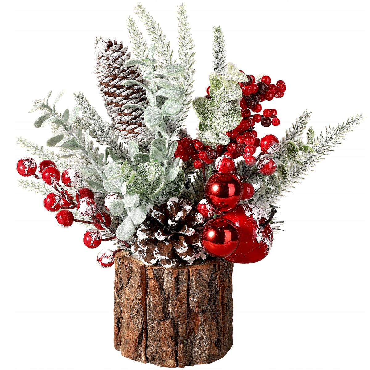 Hatisan Christmas decoration 27cm reed with cones Christmas tree composition