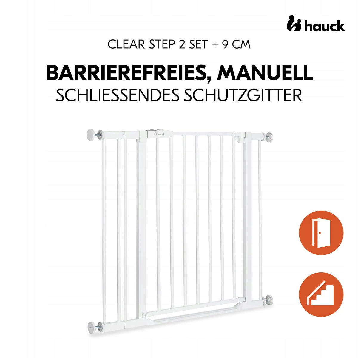 Hauck safety gate Barrier Clear Step 2 Set WHITE 84-89 cm Packaging status original