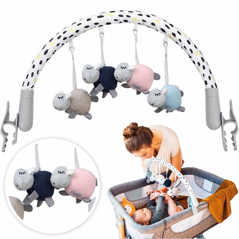 Headband with toys MoMi JOY - universal sensory 4 toys