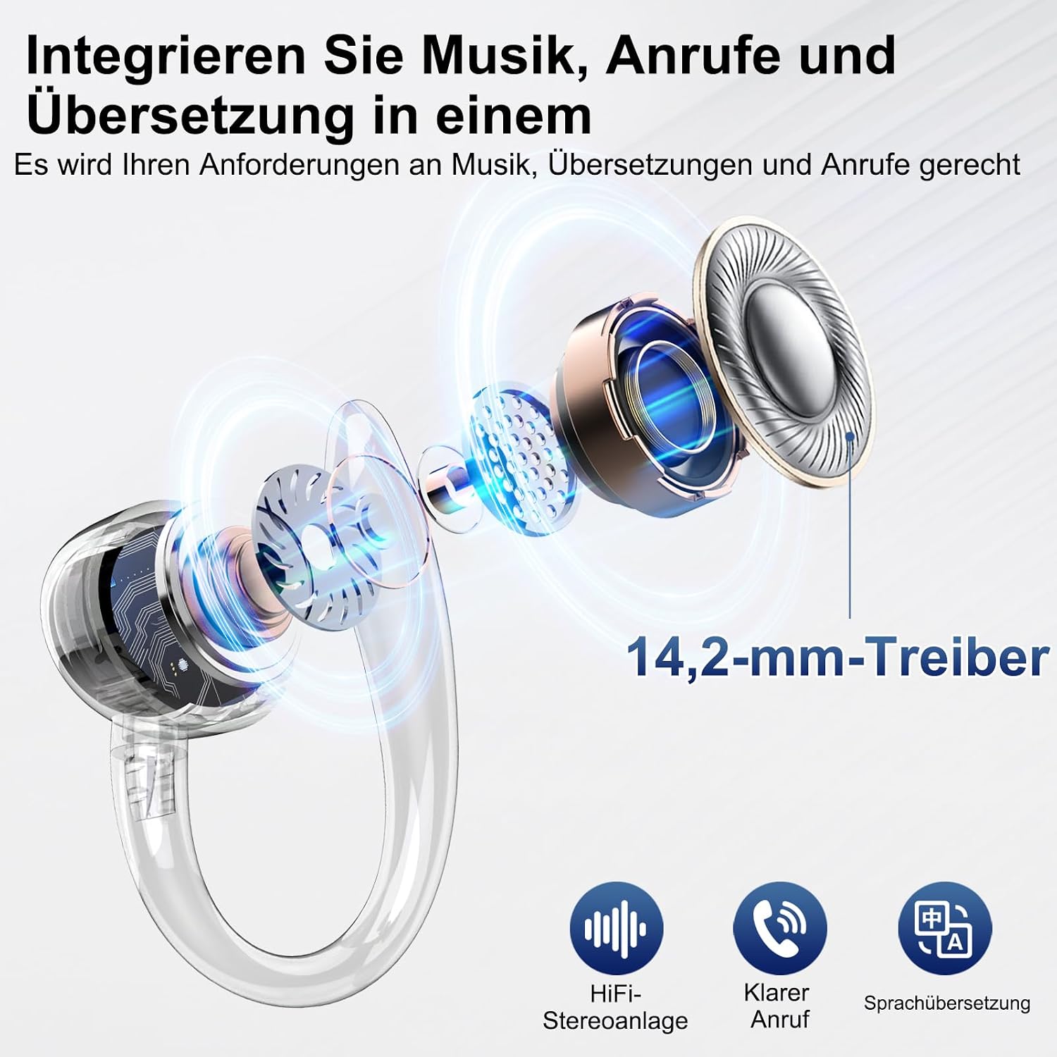 Headphones translator AI 3in1 Bluetooth 164 languages 48h Packaging status original