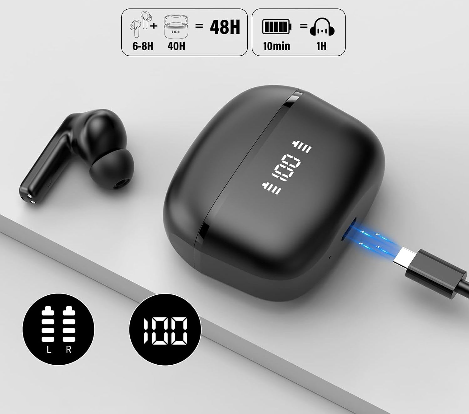 Headphones with translator AI Puqo MD037 Bluetooth 5.4 144 languages 3in1 Model MD037