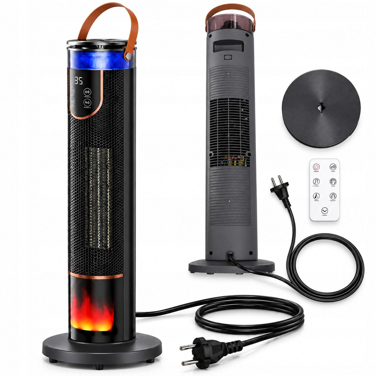 Heat Fan Electric Heater Column Farelka 2000W Thermostat