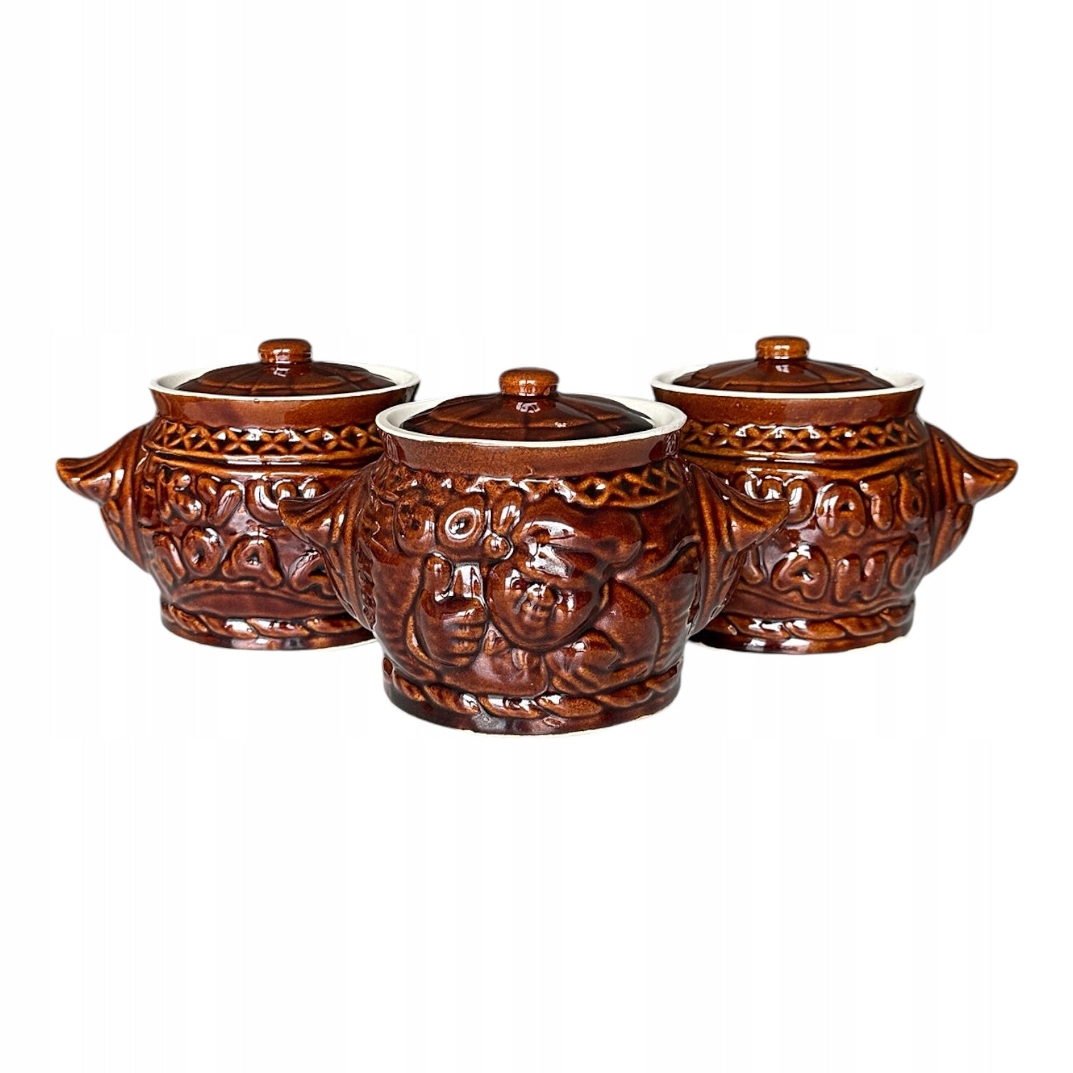 Heat-resistant natural clay dish for baking with lid 0,65 l