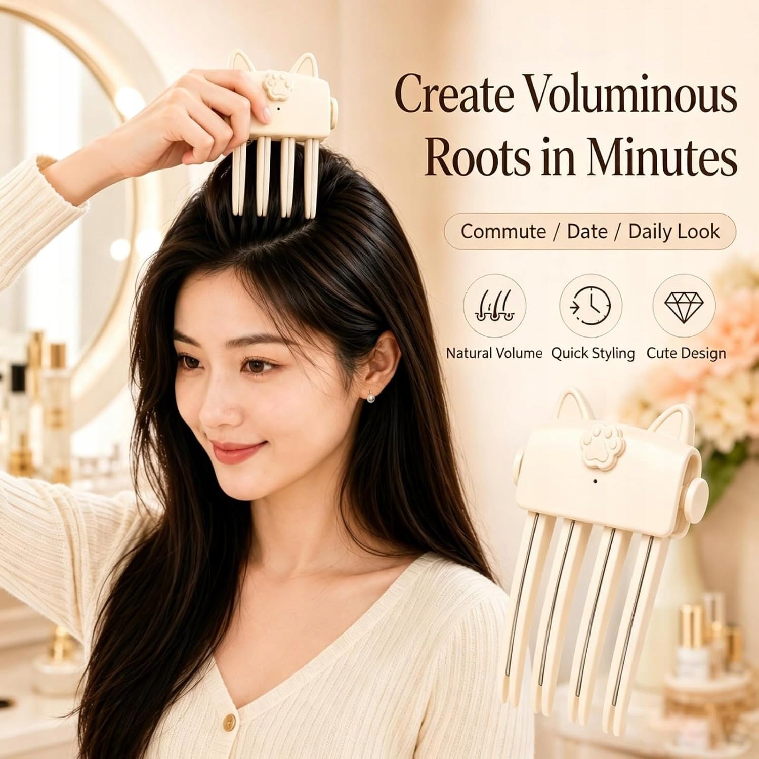 Heated Root Volumizer Clip Electric Fluffy Hair Crown Lifting Styler Booste Brand no brand