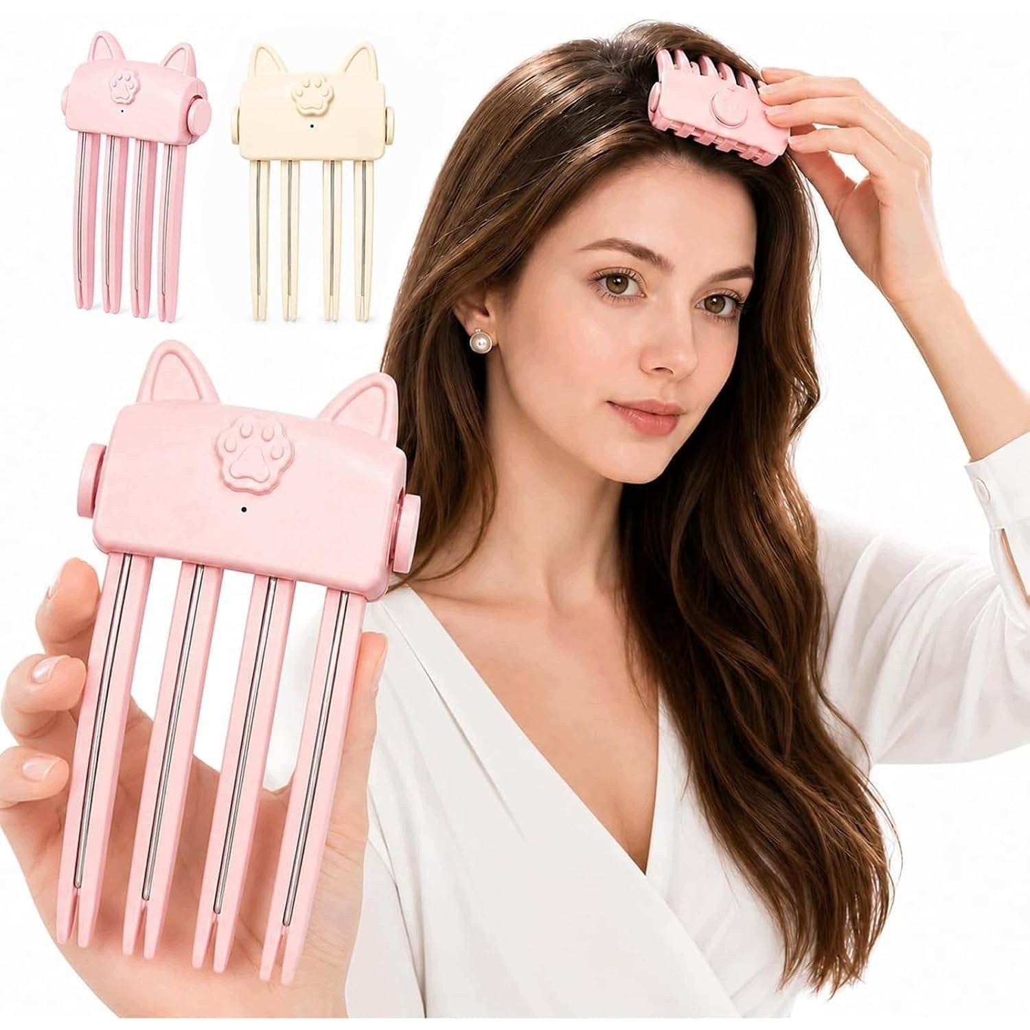 Heated Root Volumizer Clip Electric Fluffy Hair Crown Lifting Styler Booste