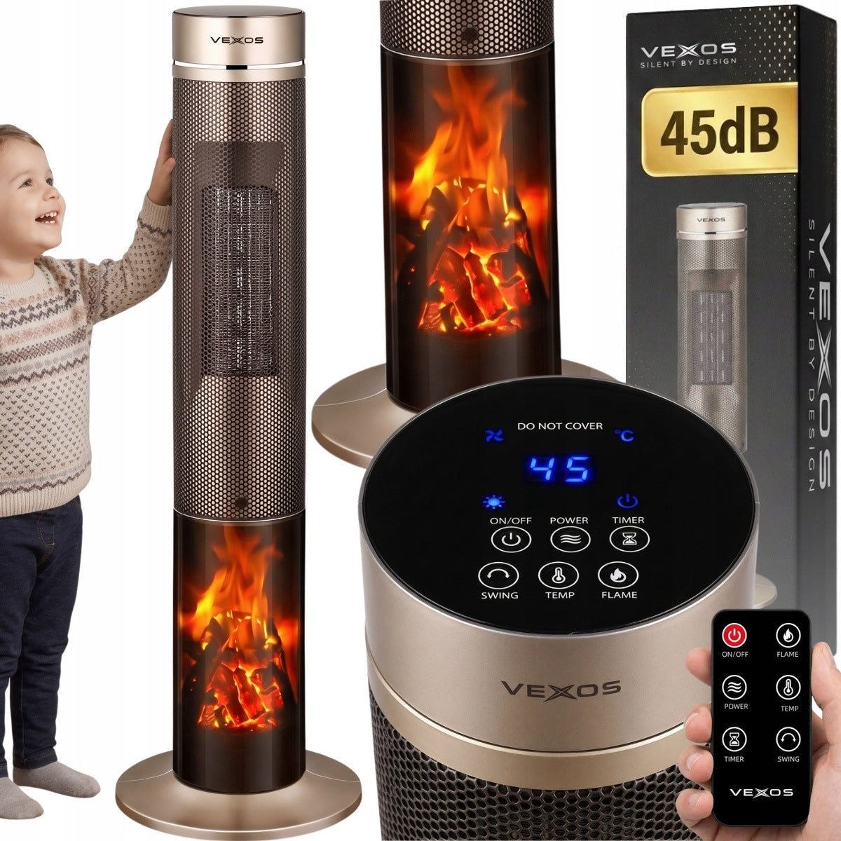 Heater VEXOS Column radiator Farelka 2000W QUIET ECONOMICAL ECO