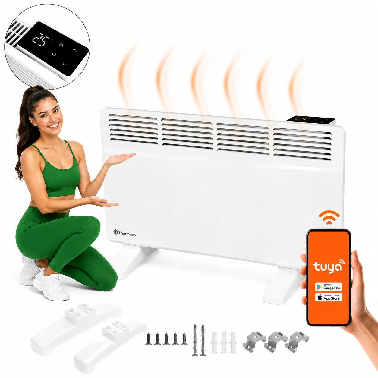 Heater convector modern electric energy saving Wifi 2000W feet