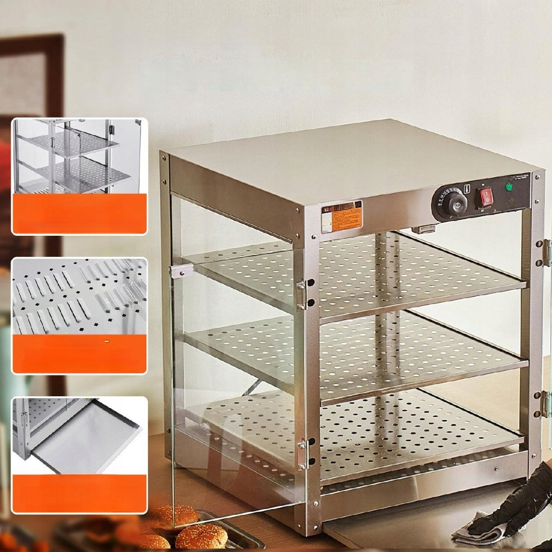 Heating Cabinet Food Warmer 3-Tier 800W Model 3-poziomy 800W