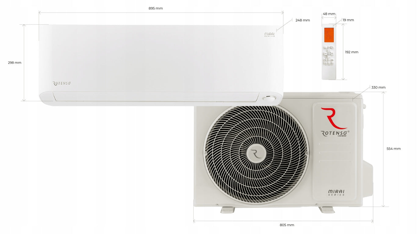 Heating air conditioner Rotenso MIRAI 3,5 kW with WiFi A+++ Set