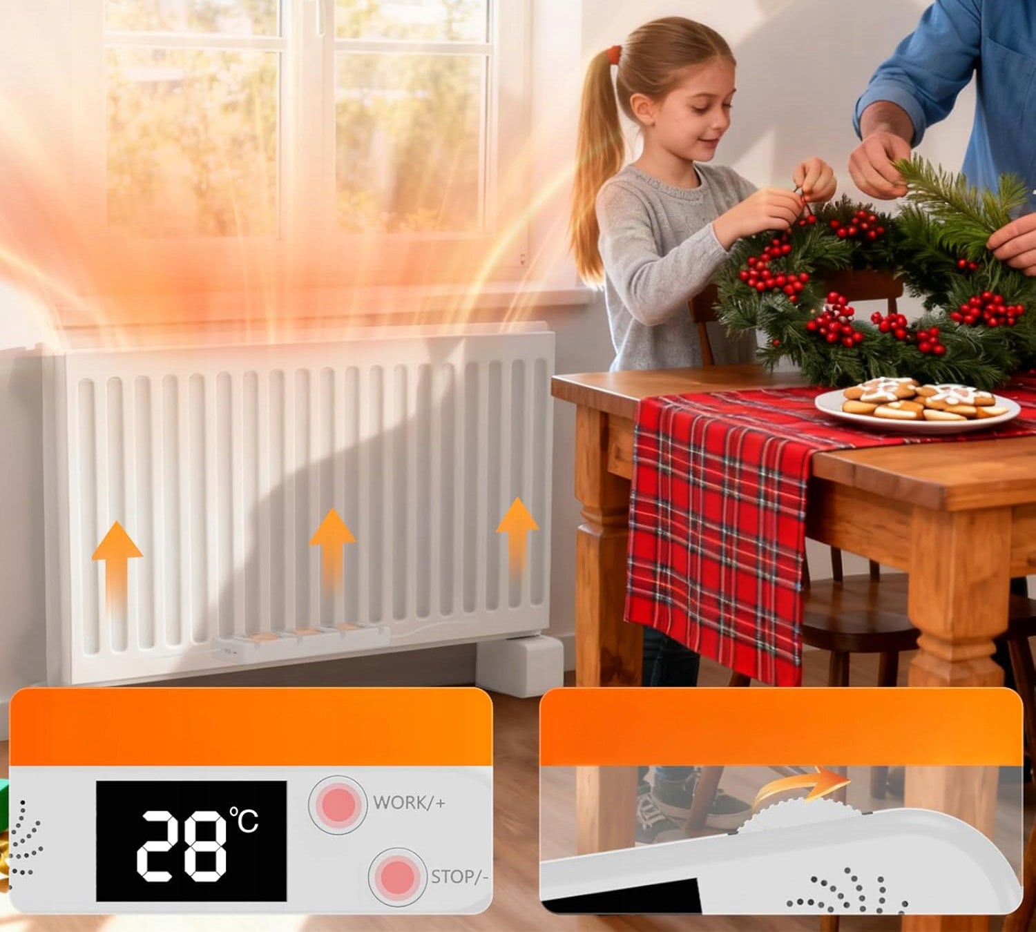 Heating fan for radiator speed control quiet 3 pcs. Dominant color white