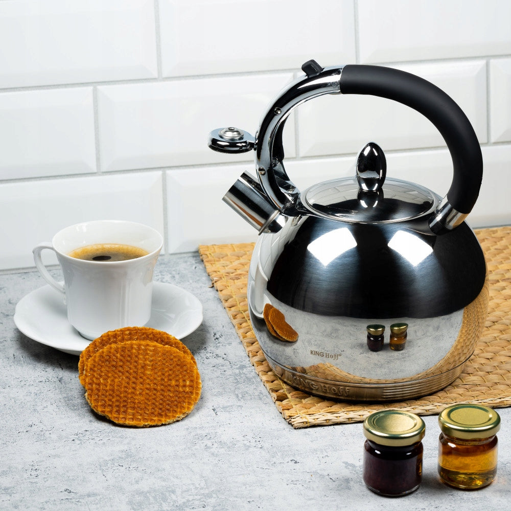 Heavy Steel Kettle 3L Exclusive Induction Gas Thick Bottom KH-3777 Brand Kinghoff