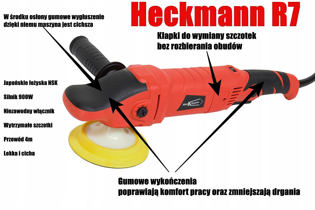 Heckmann R7 NEW Polishing machine Rotary polisher 900W 125mm EAN (GTIN) 5904933517626