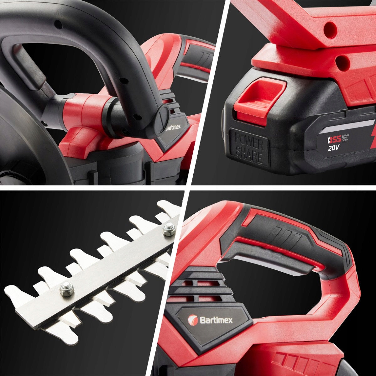 Hedge Trimmer Shrub Cordless Blade 50cm 15mm Cutting 2xAKU 2,0 Manufacturer code BT-CHT-20D
