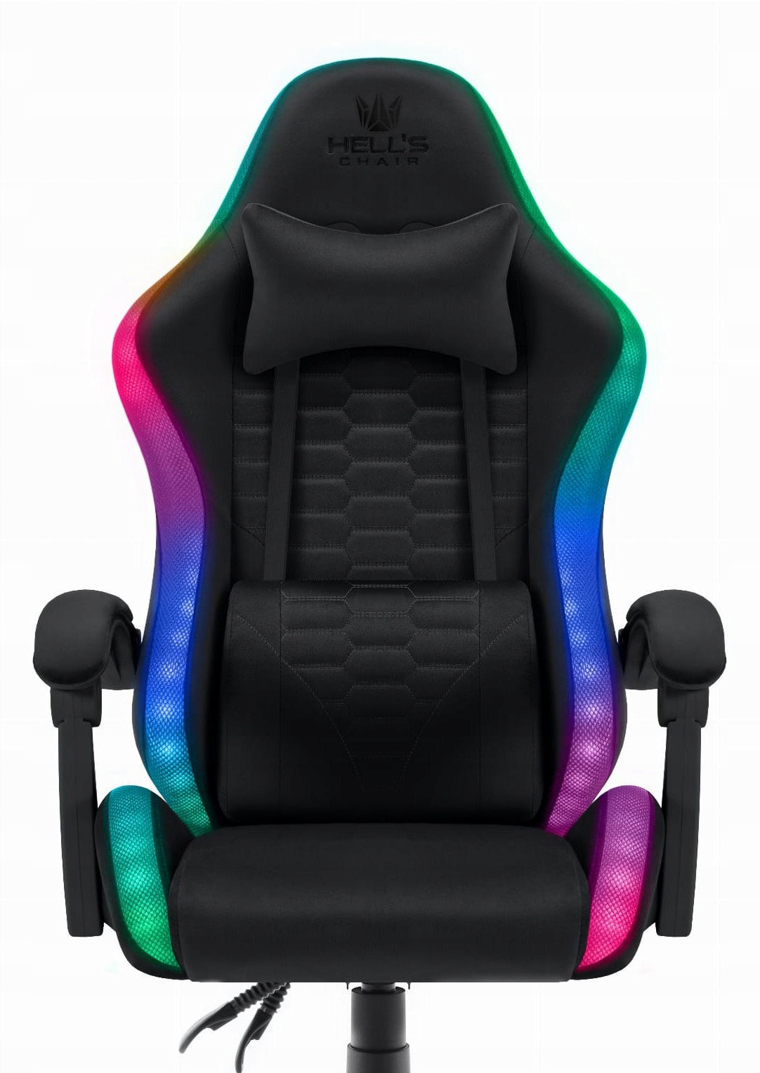Hell's Chair HC- 1000 Black LED RGB Rotating Gaming Chair