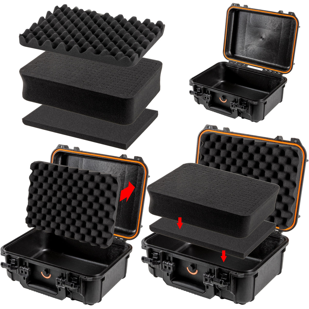 Hermetic suitcase 41 cm with foam TACTIX Color black