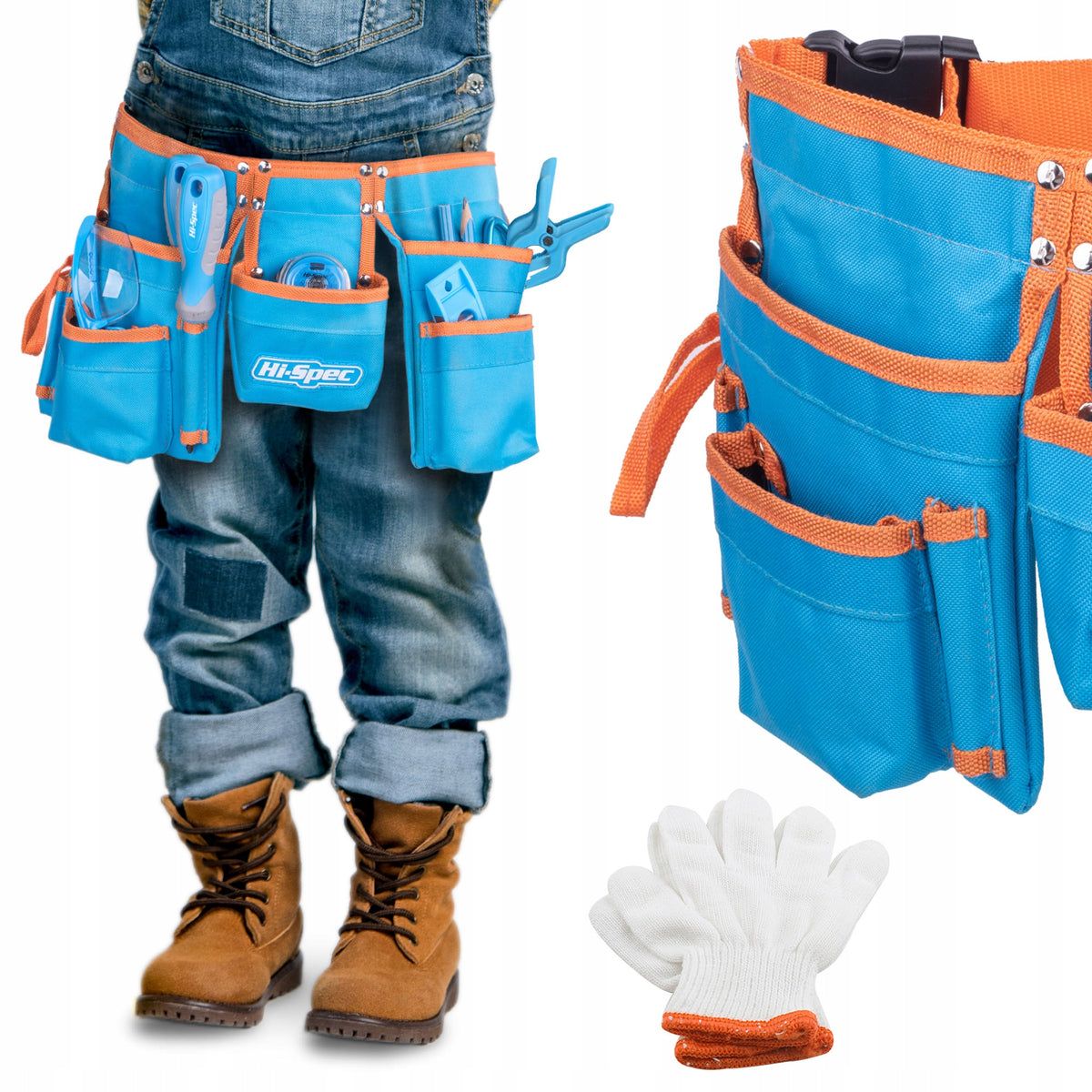 Hi-Spec 16pc Blue Kids Real Metal Hand Tool Kit Set & Child Size Tool Belt EAN (GTIN) 884540165418