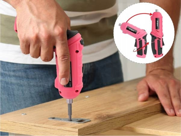 Hi-Spec 42pc Pink 4V USB Electric Power Screwdriver and Home Tool Kit Set Manufacturer code DT02019P-DE