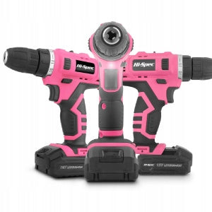 Hi-Spec 50pc 12V Pink Electric Power Drill Driver & Bit Set in a Carry Case Manufacturer code DT30327P-EU