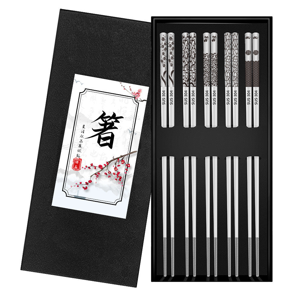 High Quality Stainless Steel Sticks, 5 Pairs