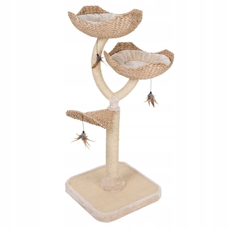 High Scratcher, Natural Home Bed 101 - 160 cm Cat's Flowers Kind tall scratching post bed