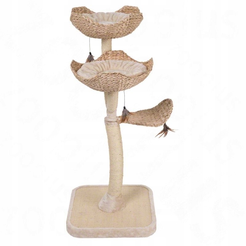 High Scratcher, Natural Home Bed 101 - 160 cm Cat's Flowers Trade name Ręcznie pleciony drapak w kształcie kwiatu z owiniętymi sizalem słupkami