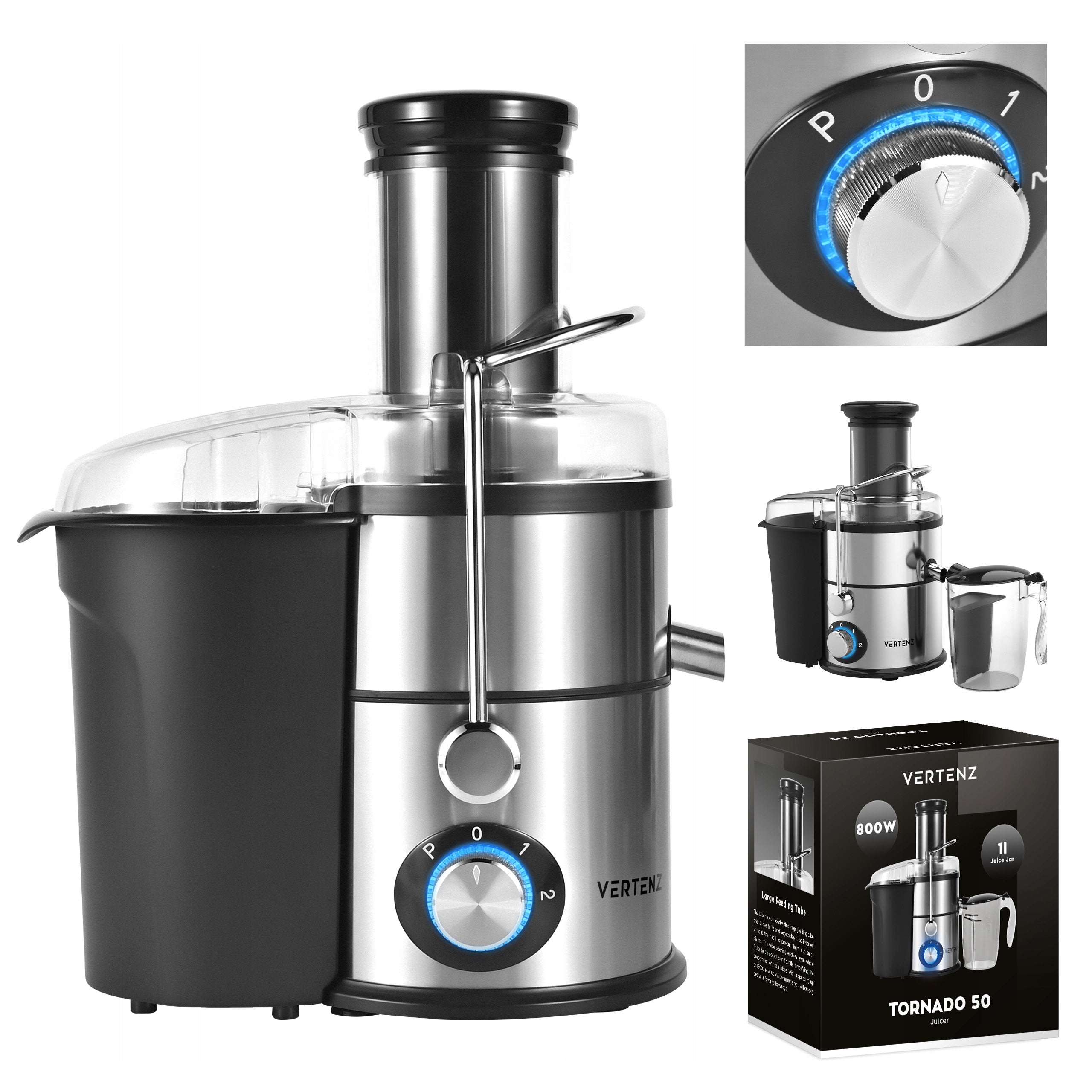 High Speed Juicer Vertenz Tornado 50 800w 85mm FOAM SEPARATOR