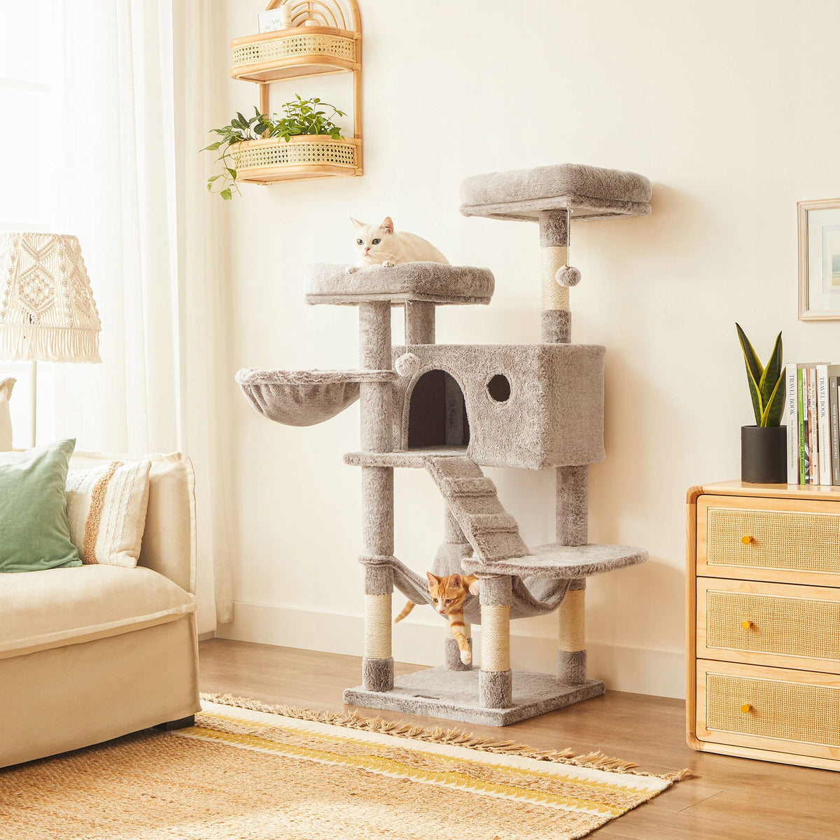High scratcher, bed, scratching post, tower Feandrea 101 - 160 cm Brand Feandrea