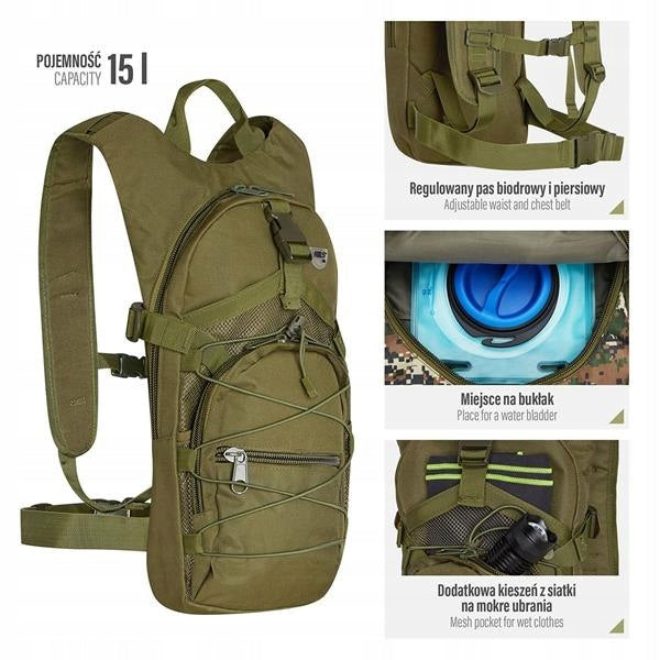 Hiking Backpack Urban Sports Trekking Place For Bottle 15L NILS Manufacturer code 15-07-310