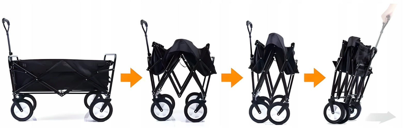 Hiking CART Beach Transport Garden Folding Camping 120L 100kg Wheels number 4