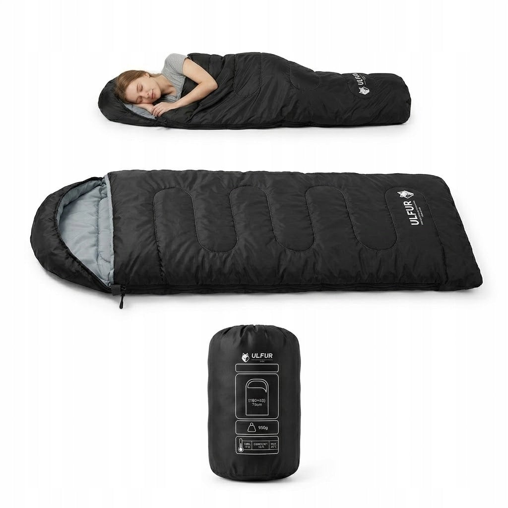 Hiking Sleeping Bag Warm Hooded Lightweight Cover 210x73 ULFUR