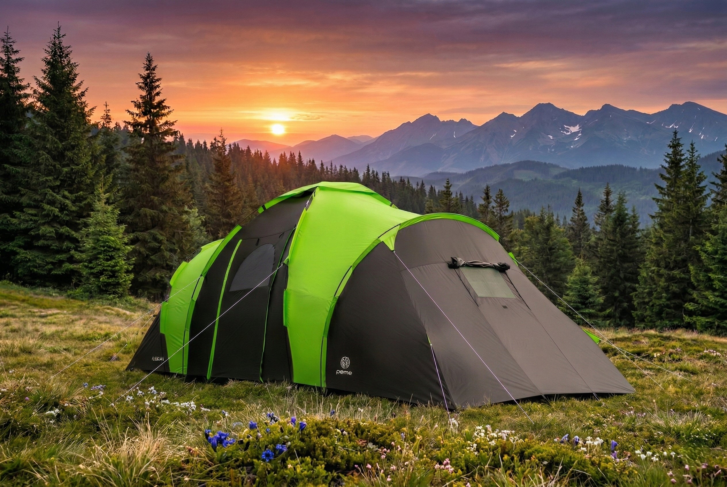 Hiking Tent Camping Waterproof 6 Person Family 2 Bedrooms Manufacturer code 1636276