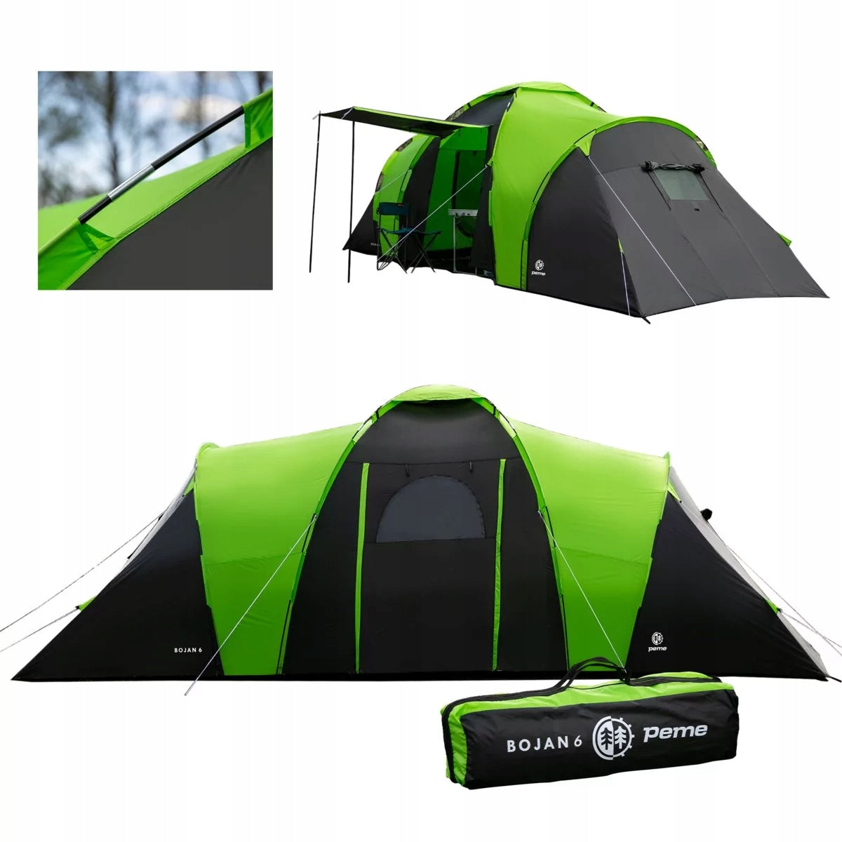 Hiking Tent Camping Waterproof 6 Person Family 2 Bedrooms