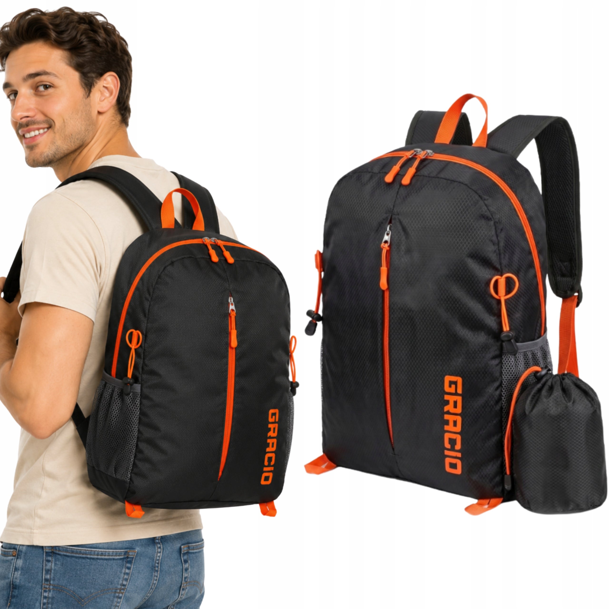 Hiking Trekking Backpack Foldable Waterproof 17l Black Gracio