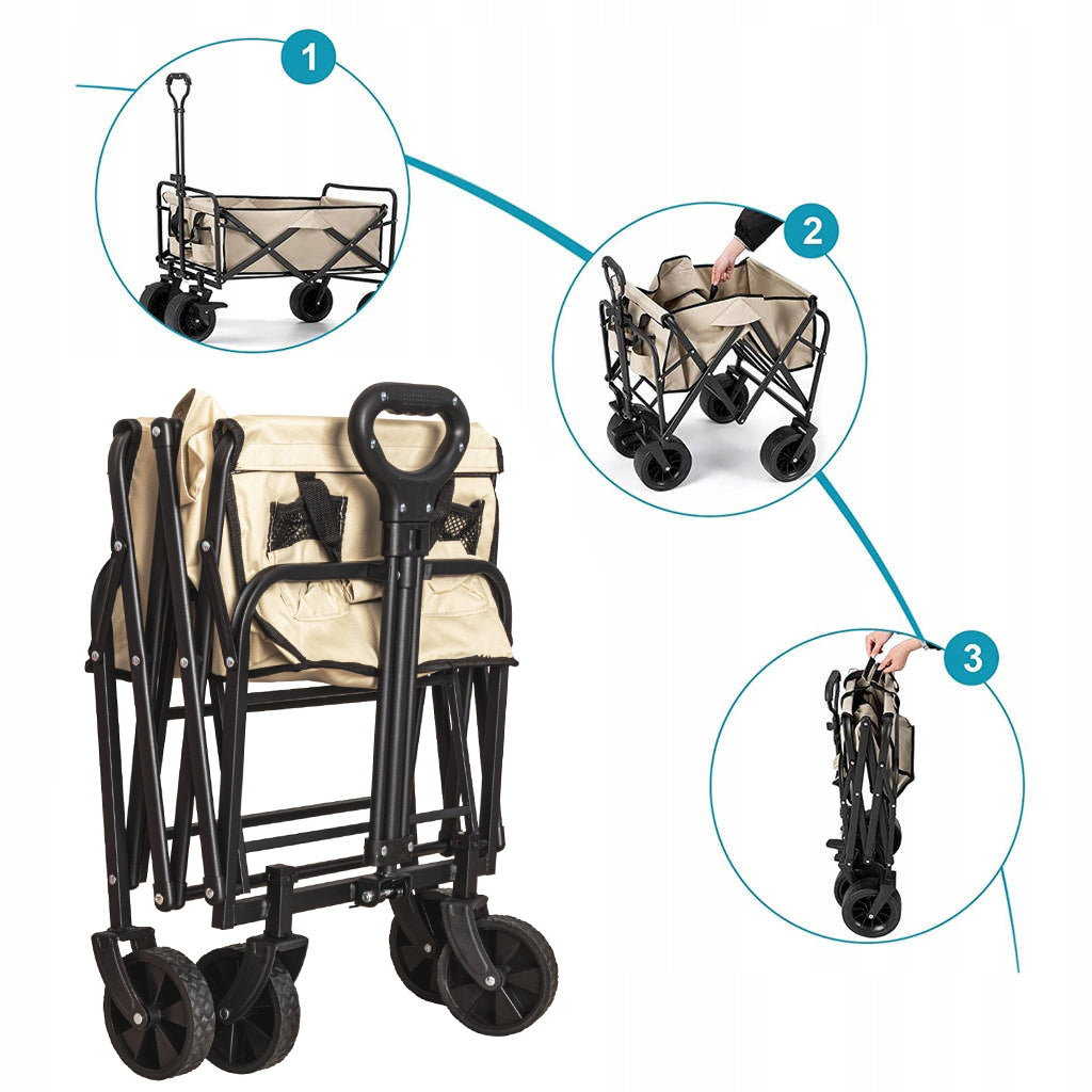 Hiking Trolley Beach Camping Folding Garden Transport 100kg Kind trolley