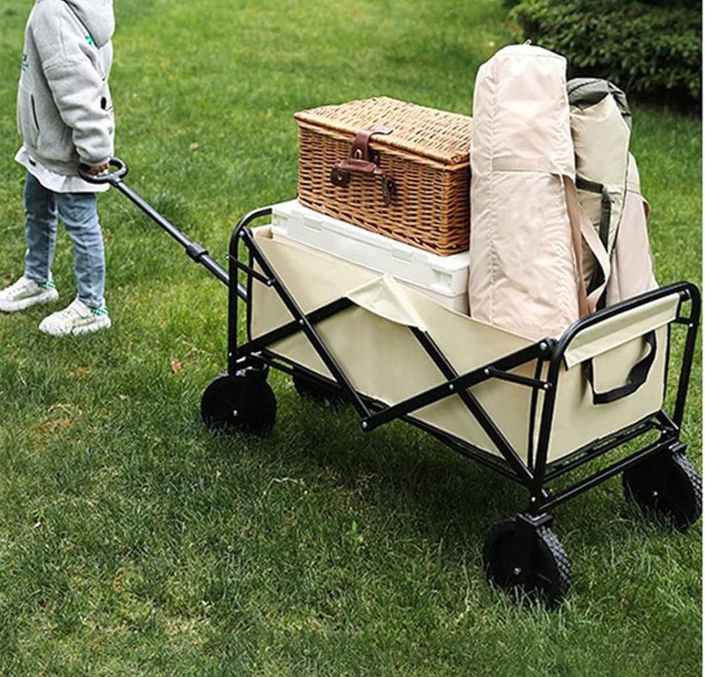 Hiking Trolley Beach Camping Folding Garden Transport 100kg Wheels number 4