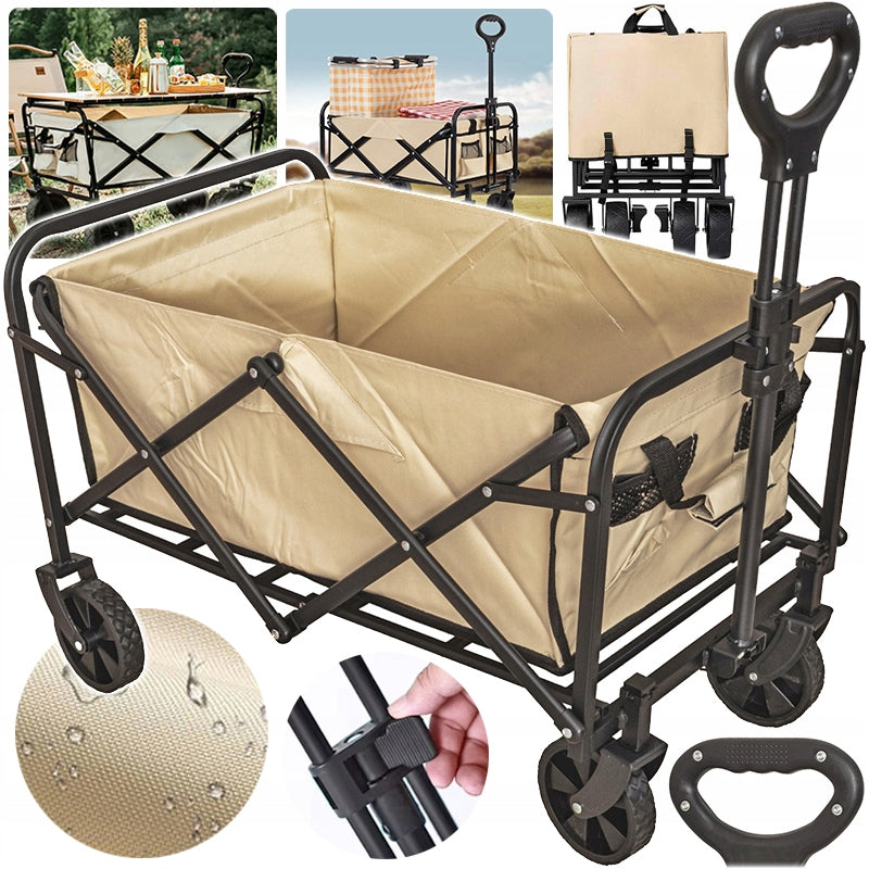 Hiking Trolley Beach Camping Folding Garden Transport 100kg