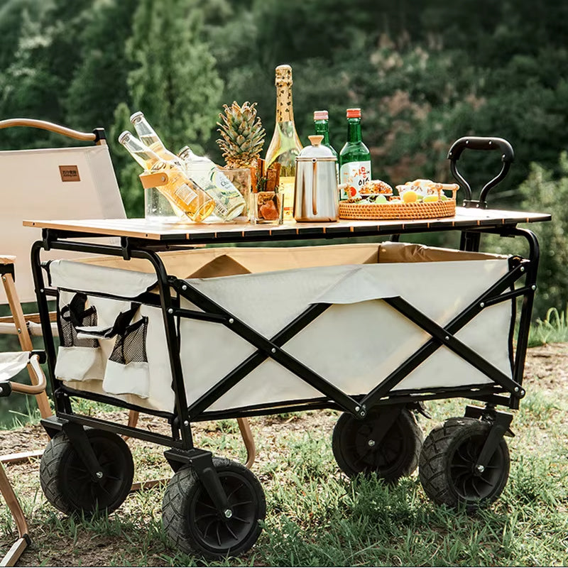 Hiking Trolley Beach Camping Folding Garden Transport Wheels XL Capacity 120 l
