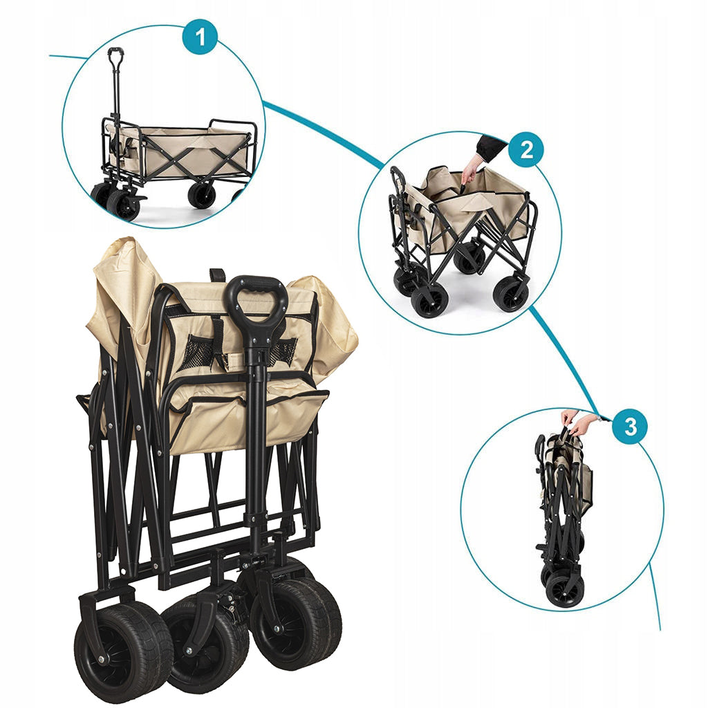 Hiking Trolley Beach Camping Folding Garden Transport Wheels XL EAN (GTIN) 5905475666797