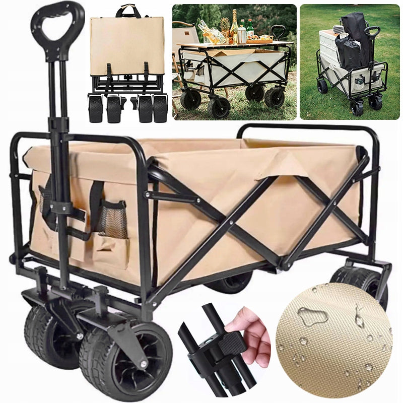 Hiking Trolley Beach Camping Folding Garden Transport Wheels XL