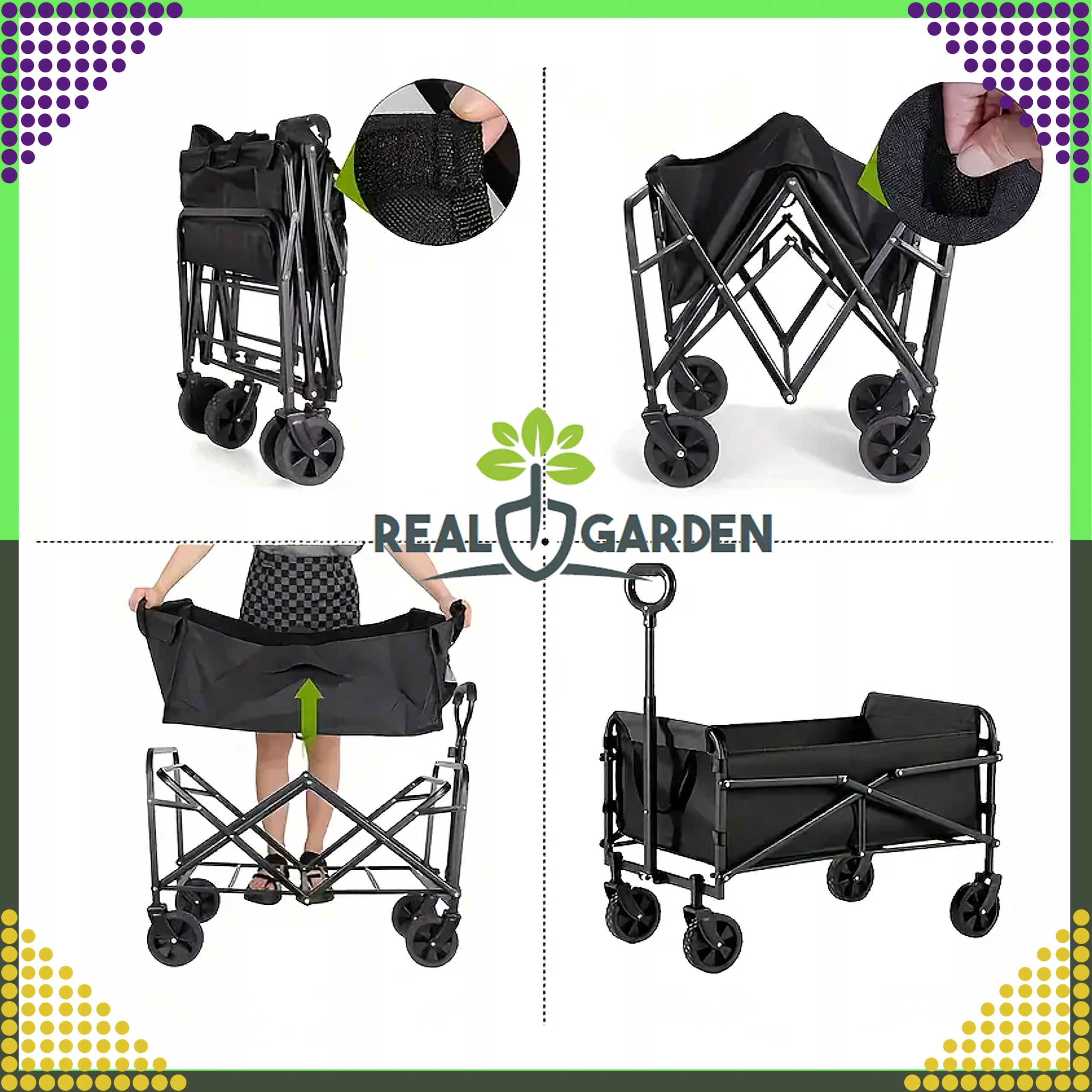 Hiking Trolley Beach Transport Garden Folding Camping Fish 100kg Wheels number 4