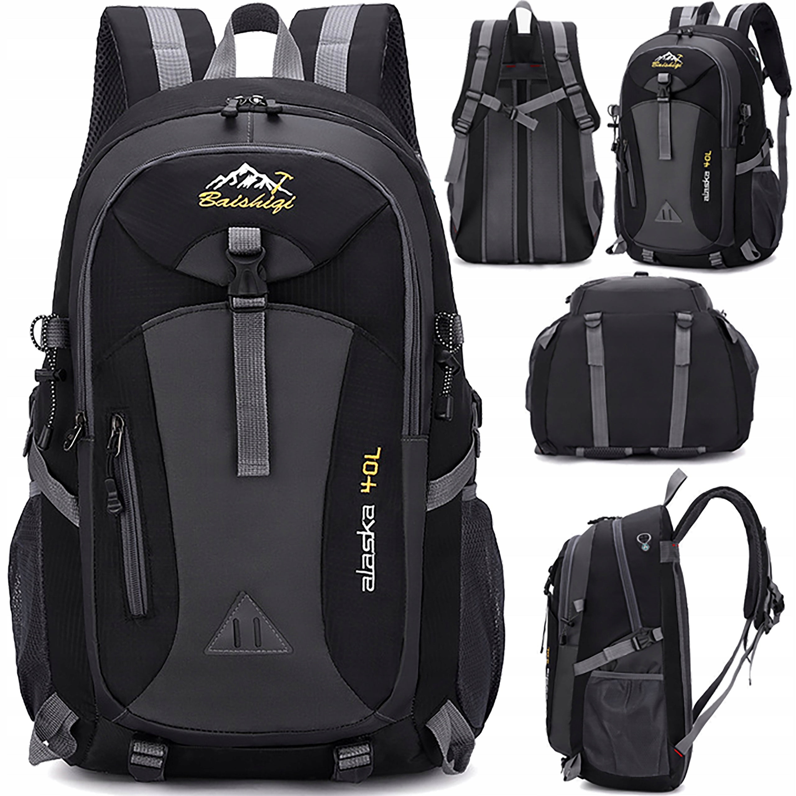 Hiking backpack 40 l waterproof black