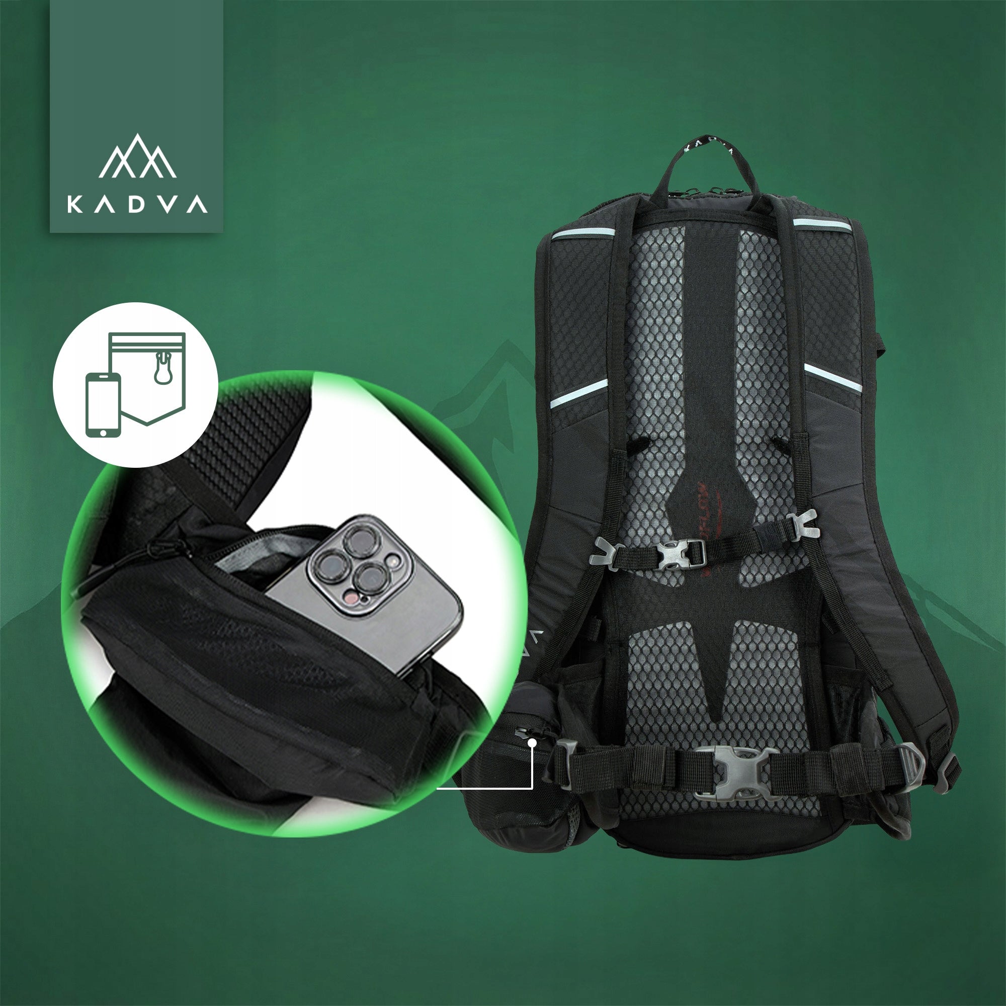 Hiking backpack KADVA Escapada 20 l black TREKKING MOUNTAIN SPORTS Manufacturer code FX-KDV-B4C004-BK